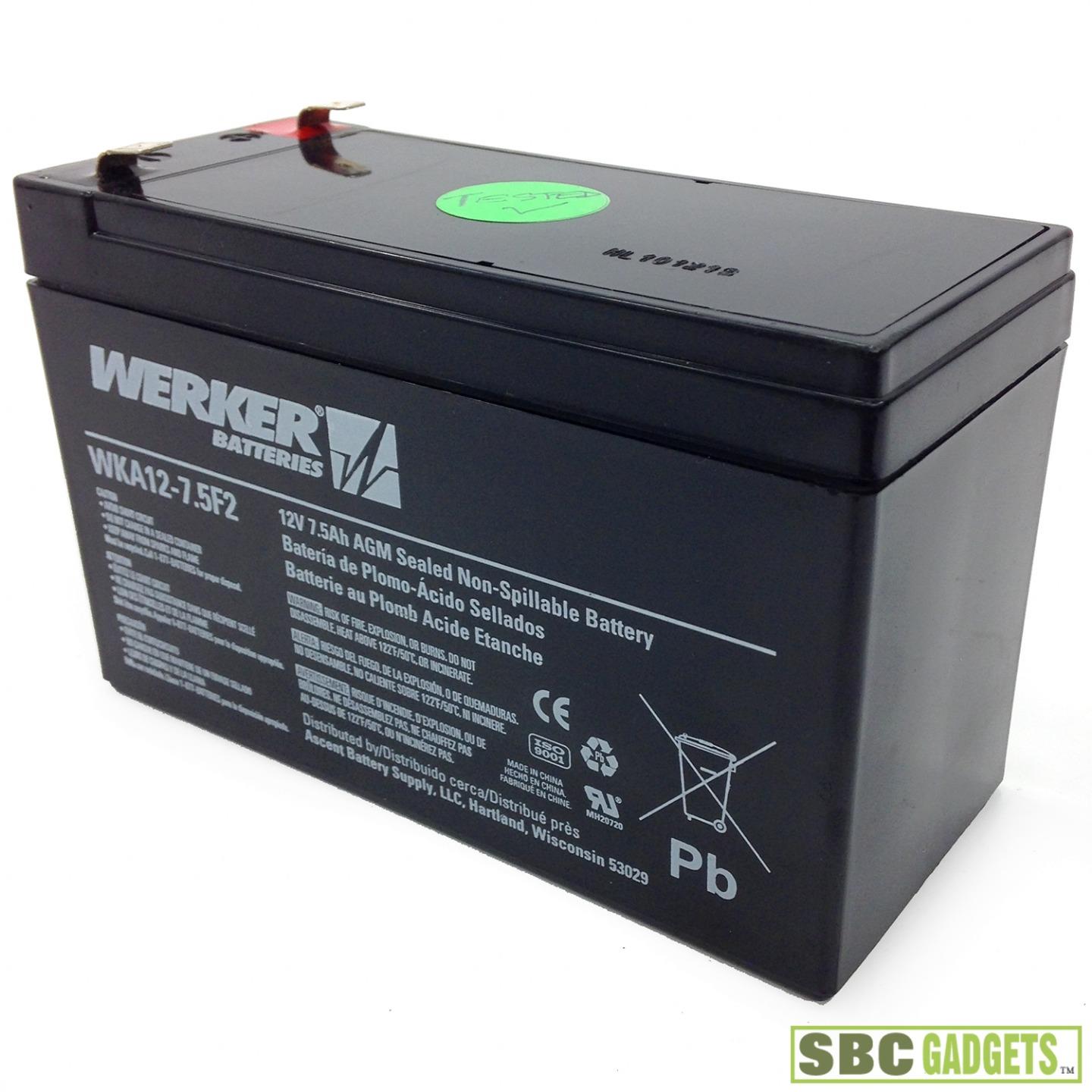 Werker Rechargable Battery (WKA127.5F2) 12V 7.5Ah AGM Sealed eBay