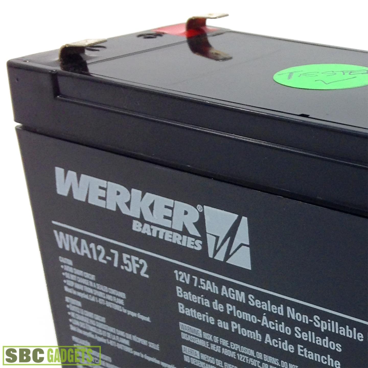 Werker Rechargable Battery (WKA127.5F2) 12V 7.5Ah AGM Sealed eBay