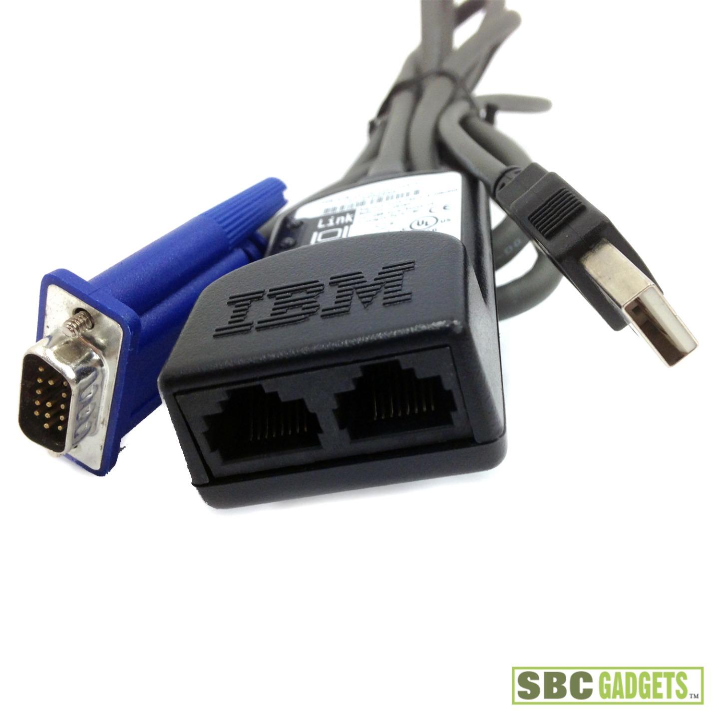 IBM USB 250mm 5ft KVM Switch Conversion Cable Adapter 39M2899 39M2909