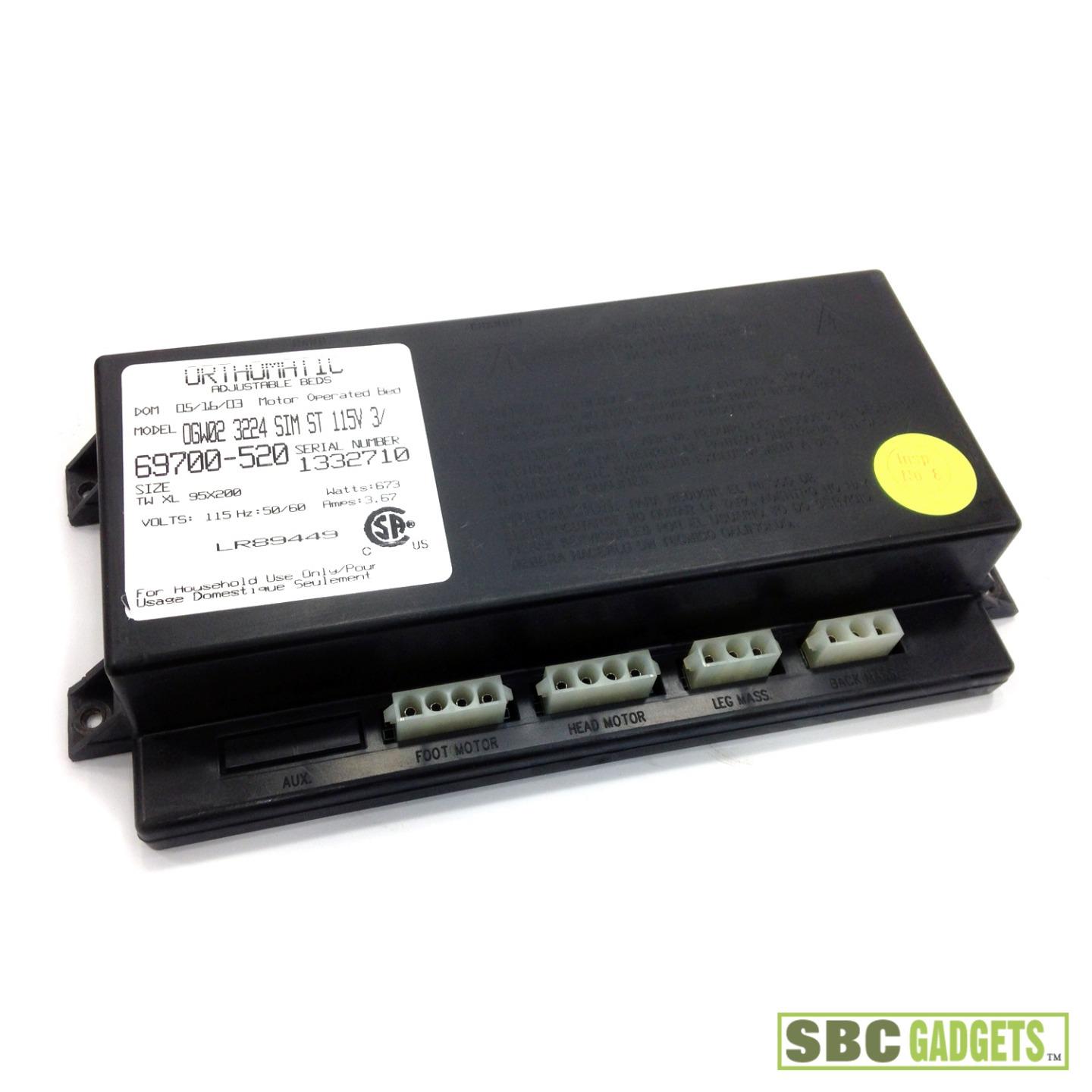 Orthomatic Adjustable Bed Control Module Box w/Motors (Mod OGW02) SHIP