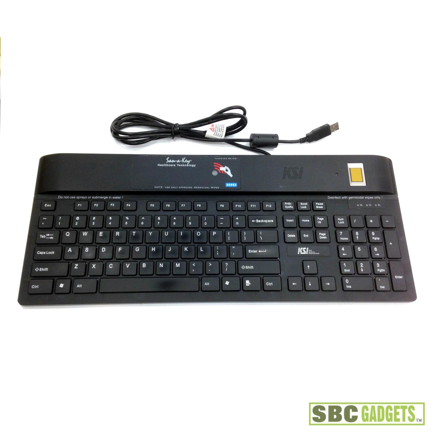 KSI Fingerprint USB Interface Scanner Keyboard Black (P/N KSI1700