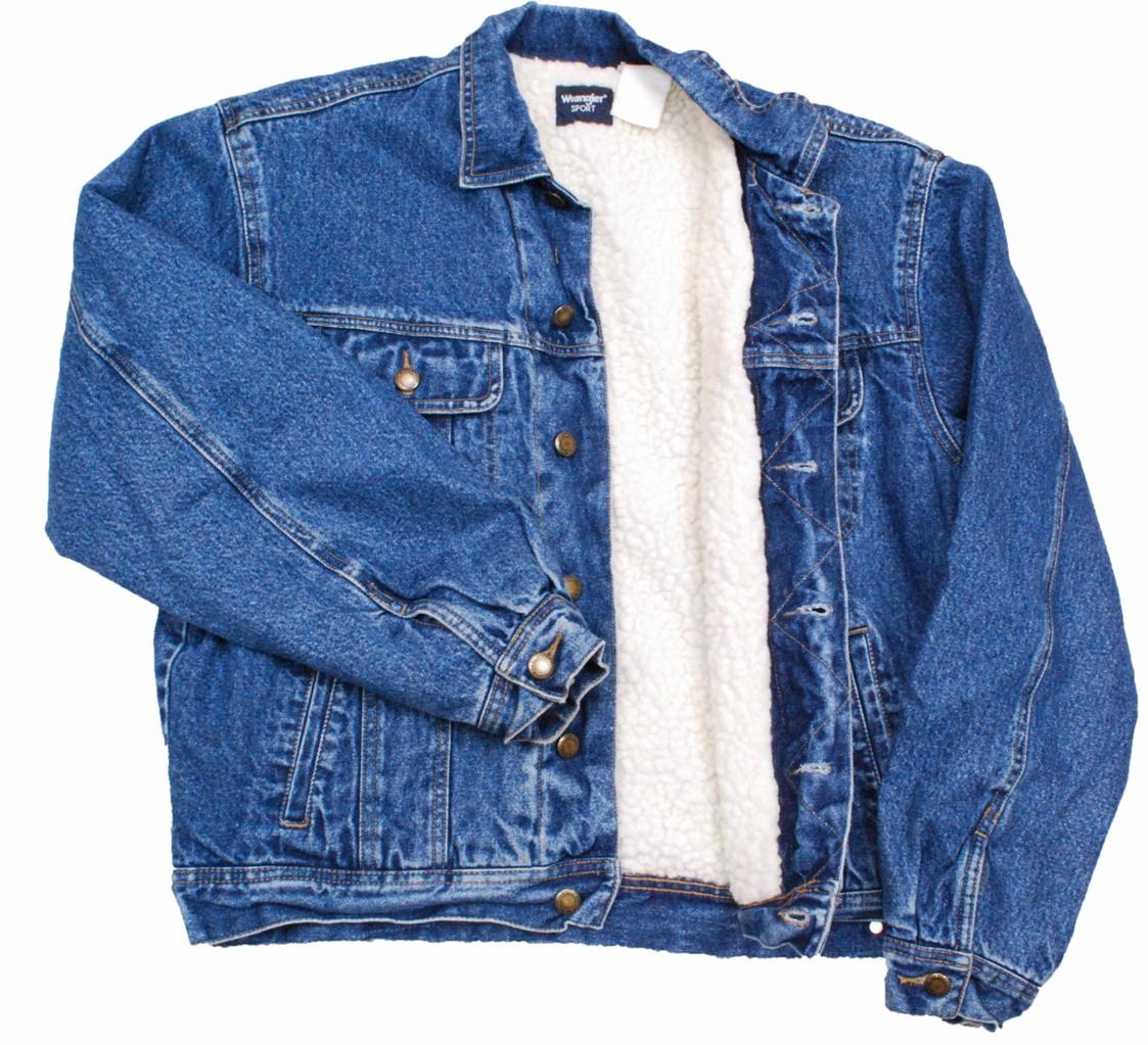 Vintage Winter Wrangler sherpa fleece lined denim jean jacket Large L eBay