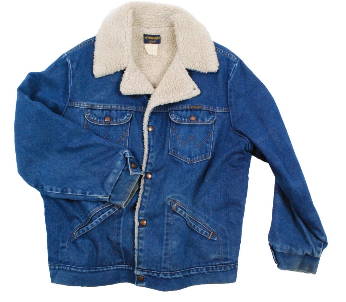 Vintage Winter fleece lined Wrangler sherpa shearling denim jacket