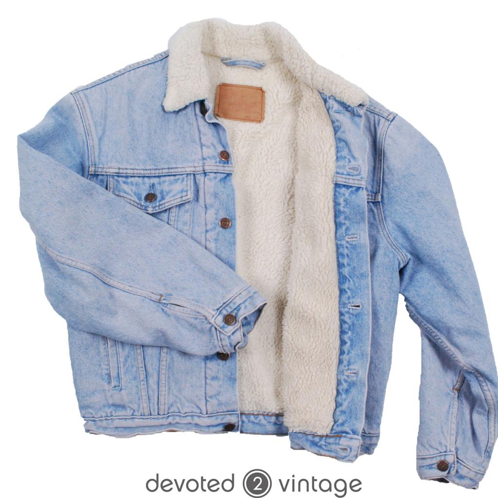 Vintage fur lined Levis shearling 70603 sherpa denim jean jacket