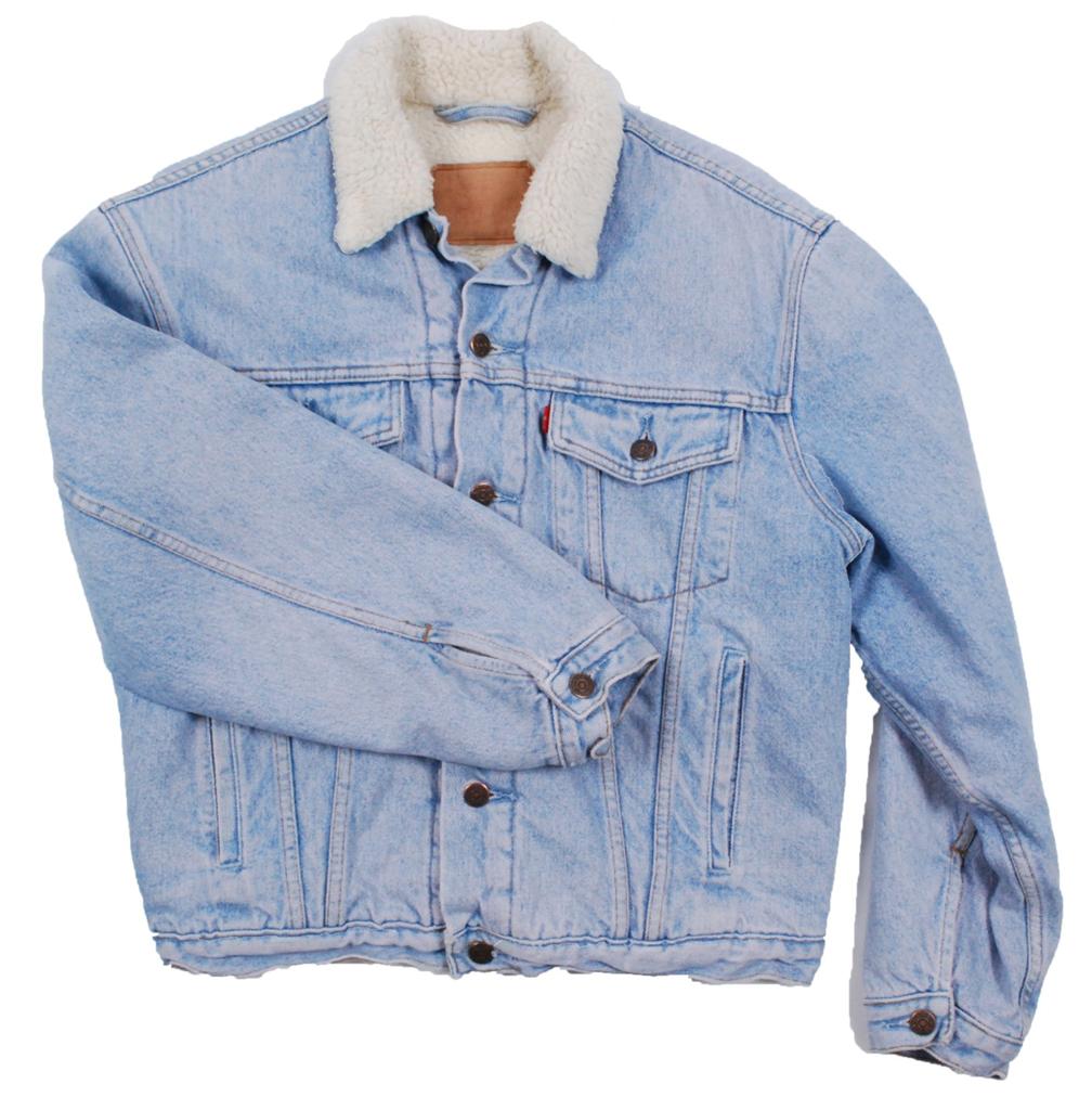 Vintage fur lined Levis shearling 70603 sherpa denim jean jacket SmallMedium