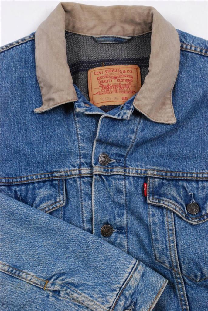 Vintage Blanket Lined Levi 70602 02 Denim Jean Jacket - Xl 46