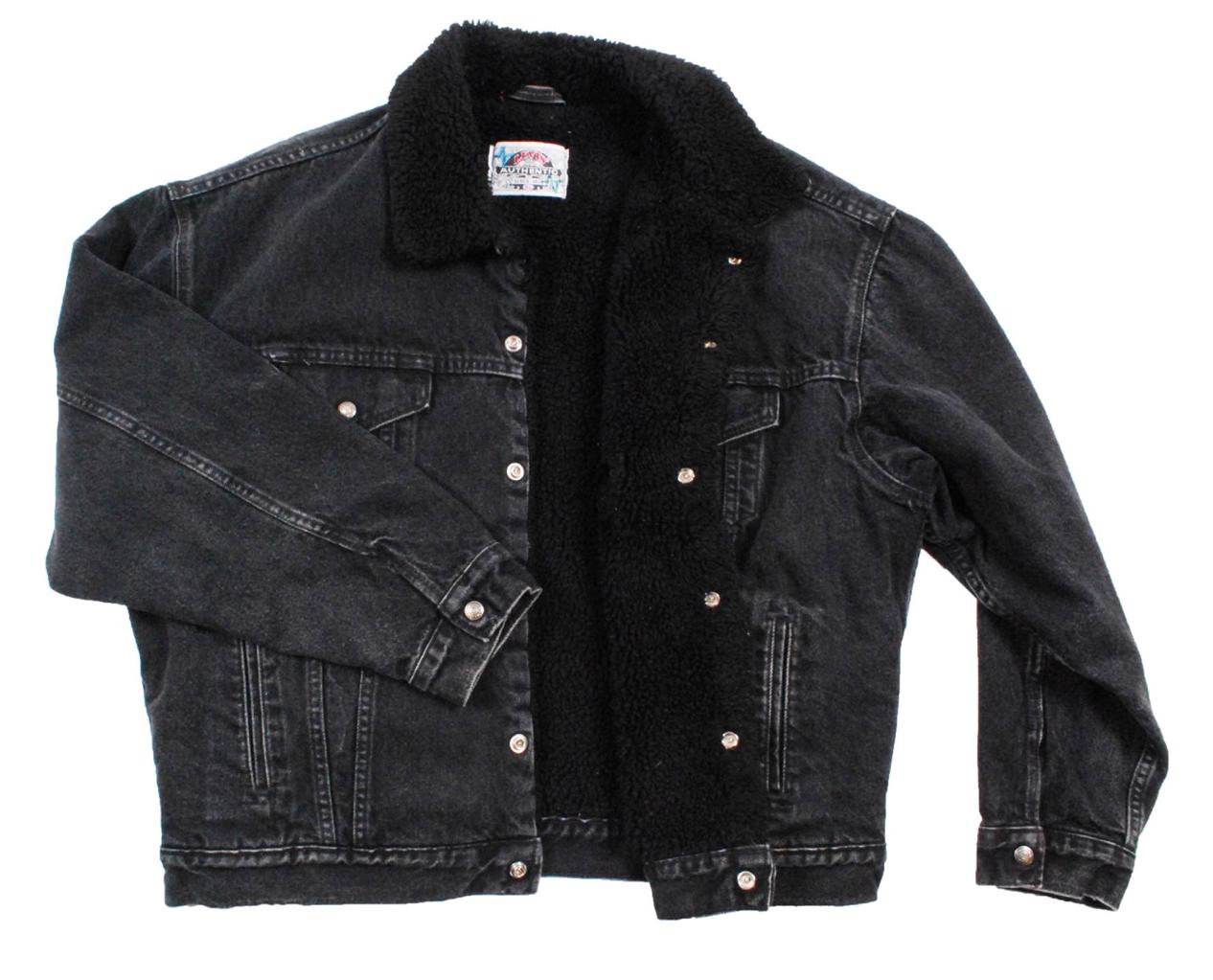 levis black denim jacket with fur