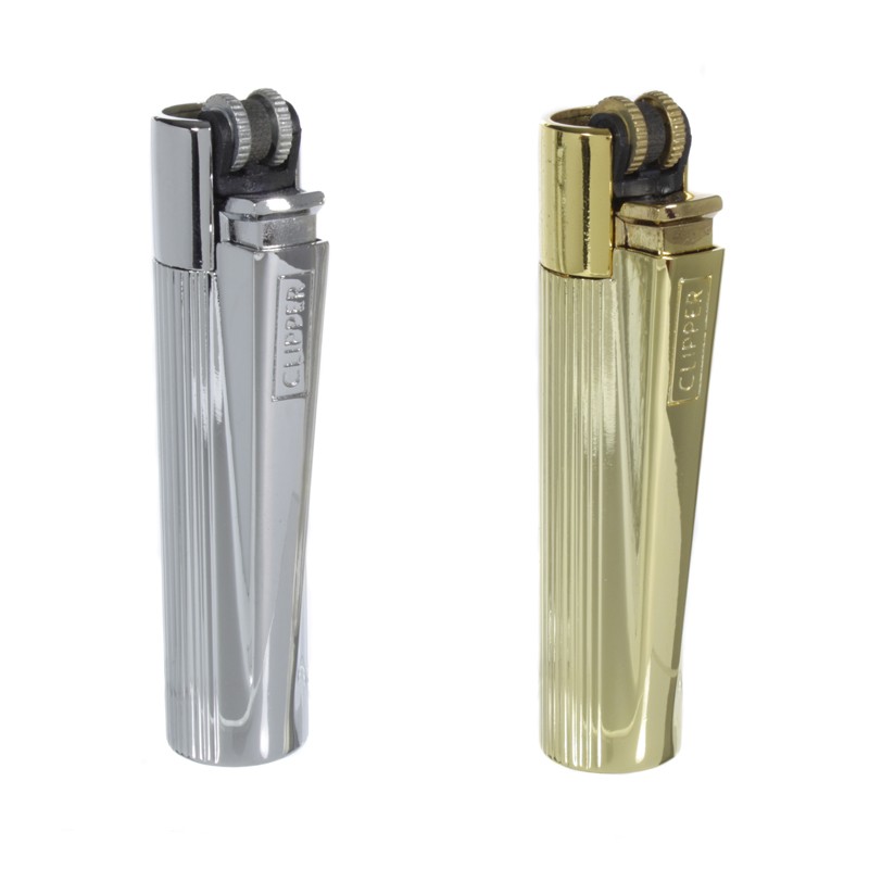 metal clipper lighters polished, brushed, gold, silver refillable