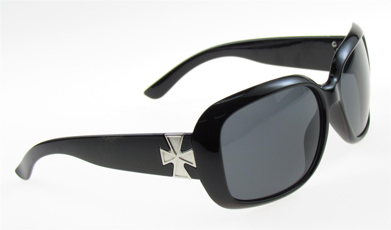 Women's Sunglasses Motorcycle Biker Cross Logo Black Very Nice