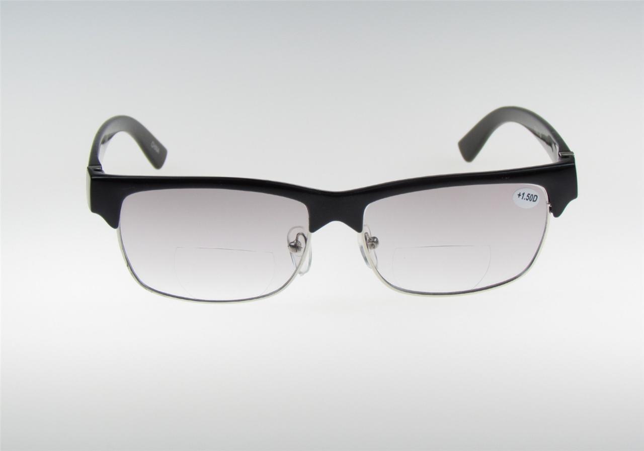 Bifocal Reading Glasses Light Tint Clubmaster +1.00 Power Clearance