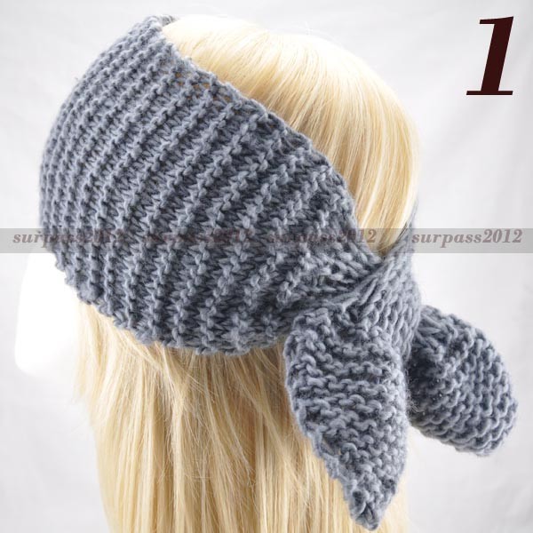 Women Lady Headband Wide Knit Muffler crochet Headwrap ...