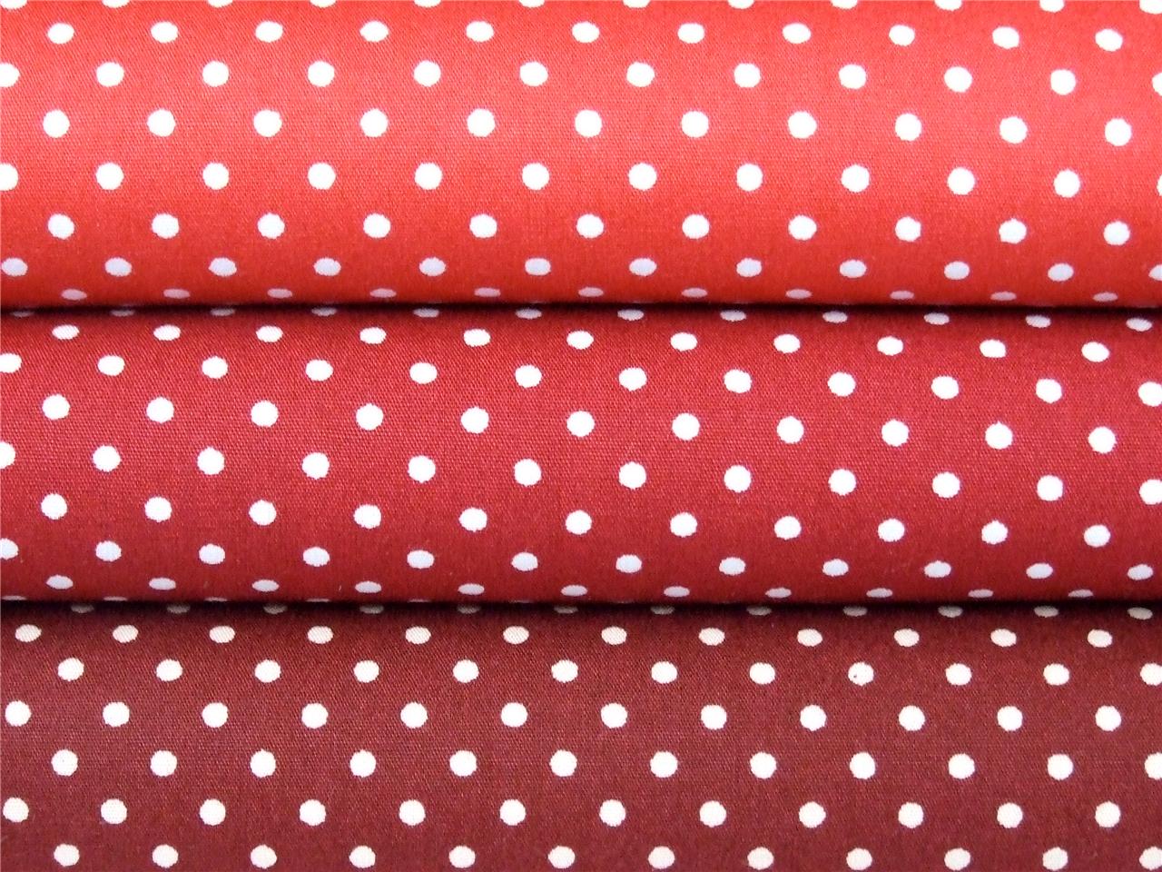Red Burgundy Spotty polka dot dotty COTTON FABRIC for dress craft quilt