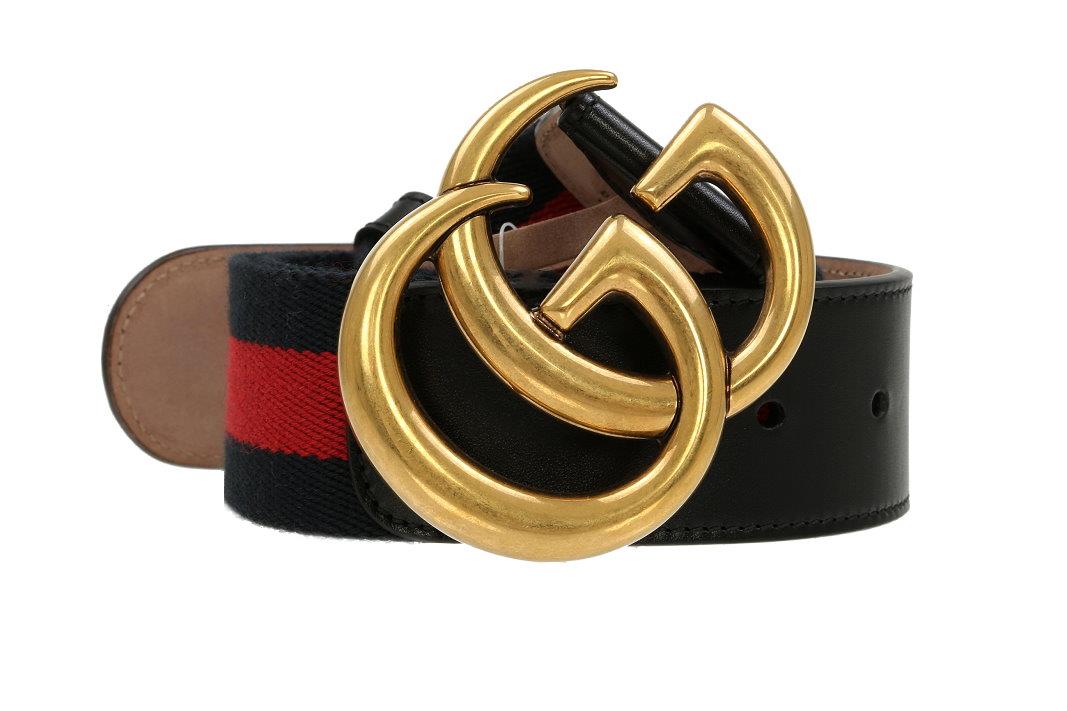 NEW GUCCI CURRENT WEB DETAIL CANVAS BLACK LEATHER DOUBLE G BUCKLE BELT 90/36 | eBay