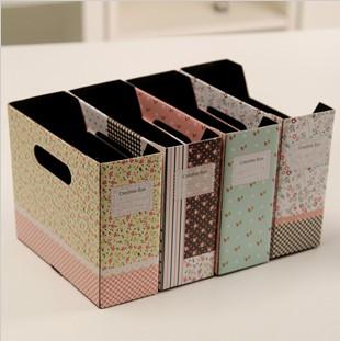 1xDIY Floral Dot Grid Paper Storage Box Desktop Finishing Box Organizer Box - Bild 4 von 4