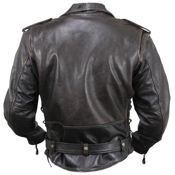 Xelement XS589 Mens Armored Distressed Leather Classic Biker Jacket