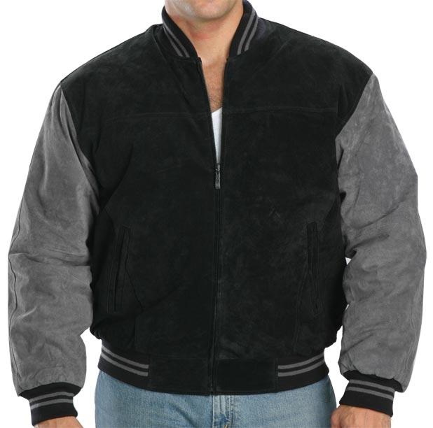 Mens Suede Classic Baseball Bomber Jacket size 3XL eBay