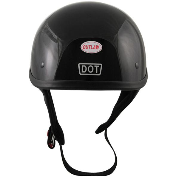 DOT Black Glossy Motorcycle Skull Cap Half Helmet size S eBay