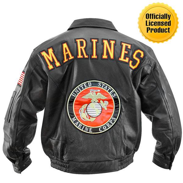 Officially Licensed Marines Bomber Leather Jacket size 4XL | eBay