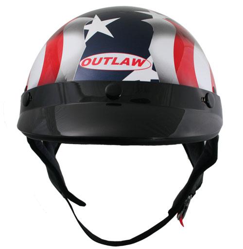 DOT Black 3D American Flag Half Helmet size S eBay