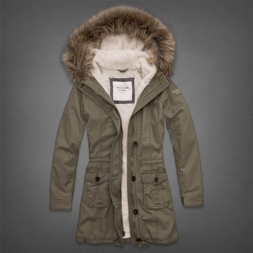 Abercrombie & Fitch Ladies NWT Codie Parka Jacket With Faux Fur Hoodie