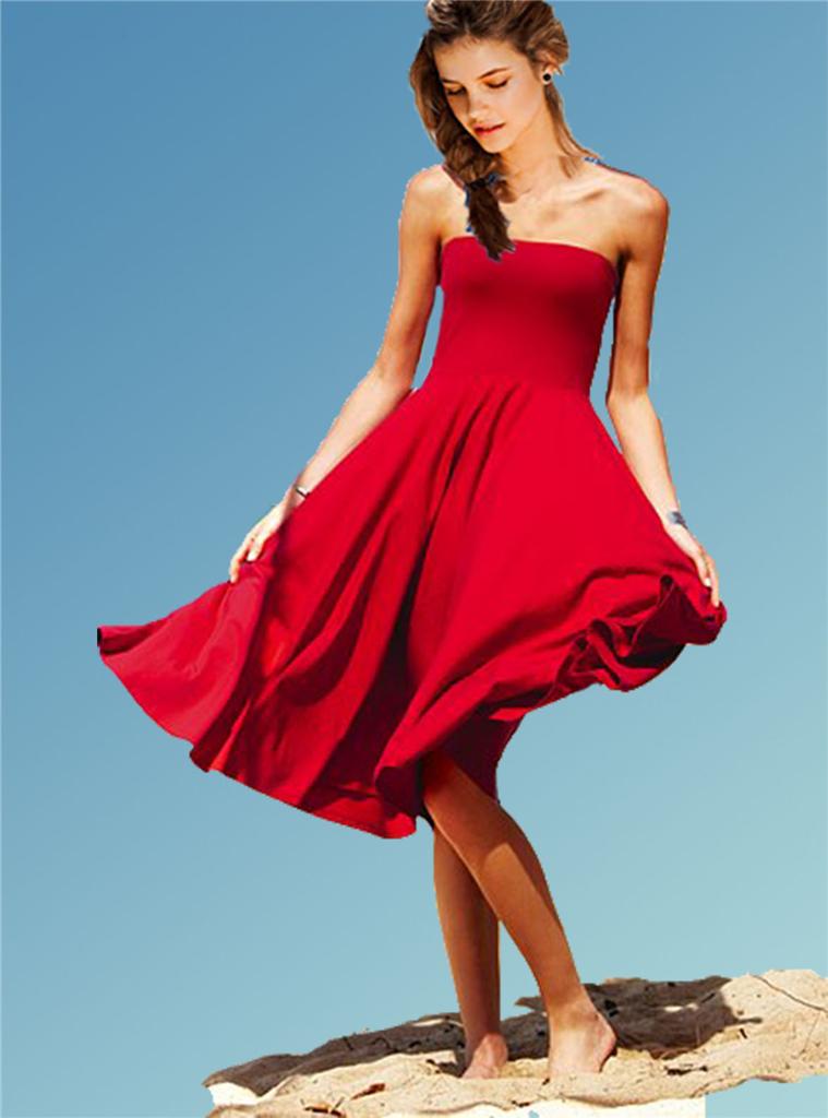 strapless full skirt dress