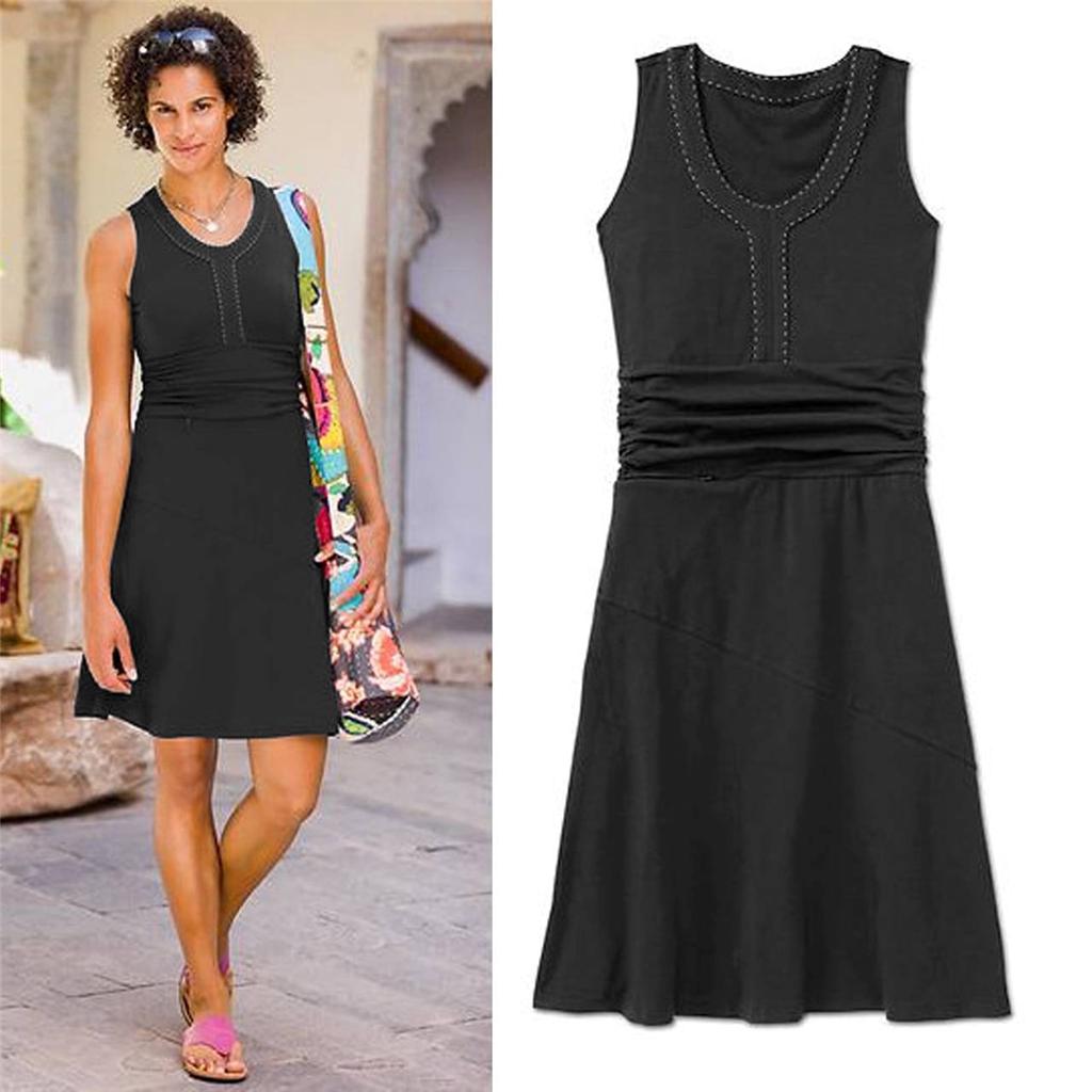 NWOT ATHLETA Katniss Dress Stitched Waist Essential Authentic /Black