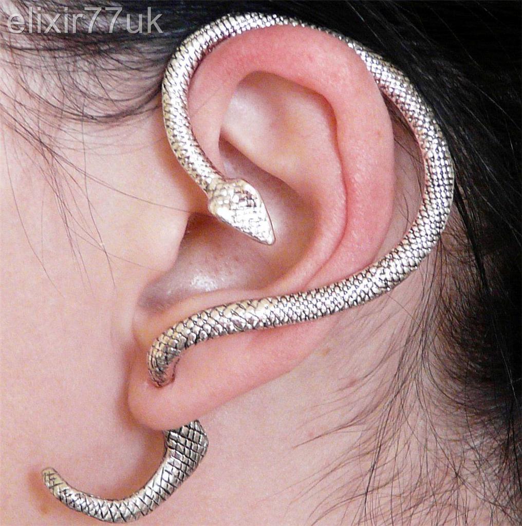 Silver snake ear cuff clearance