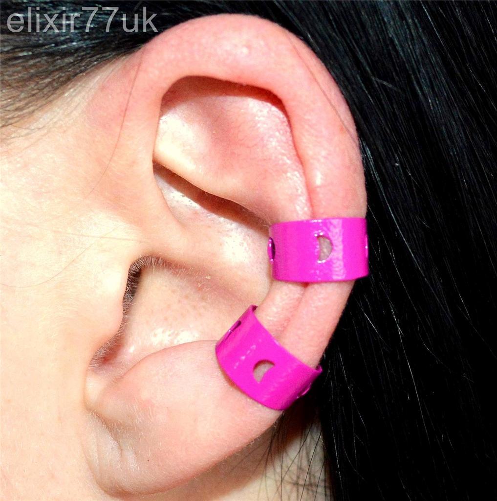 NEW PAIR OF EAR CUFF HELIX CARTILAGE CLIP ON WRAP EARRINGS EMO PUNK
