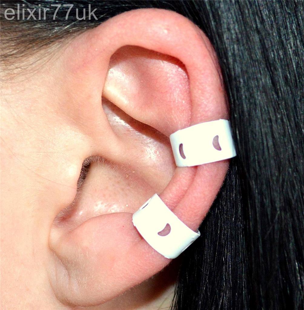 NEW PAIR OF EAR CUFF HELIX CARTILAGE CLIP ON WRAP EARRINGS EMO PUNK GOTH ROCK UK eBay