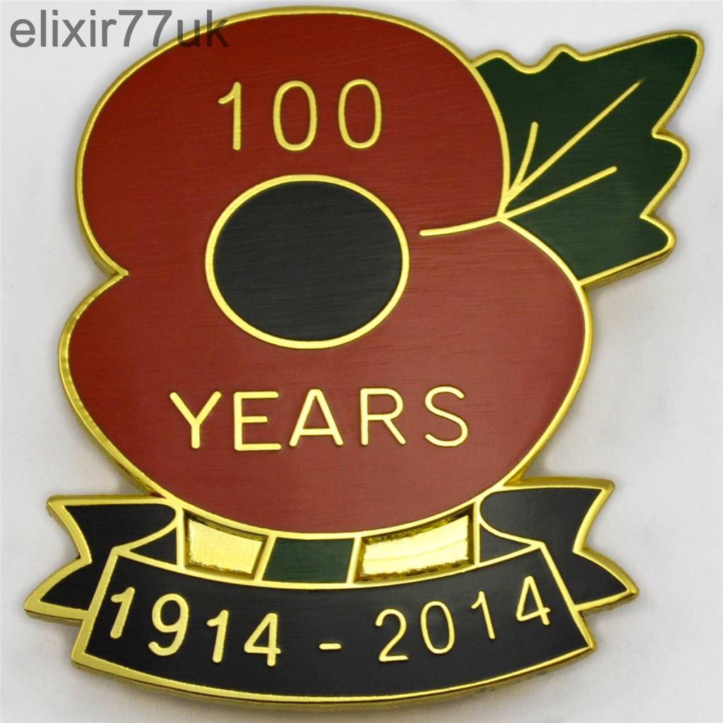New Poppy Wreath Soldier Lapel Pin Enamel Badge Ww1 100 Years Peace