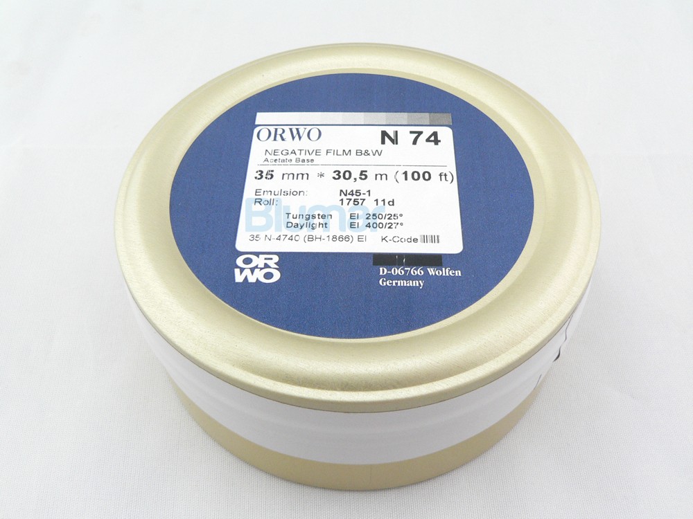 1x bulk roll ORWO N74 35mm x 30.5 Meter(100ft) B&W Negative film ISO