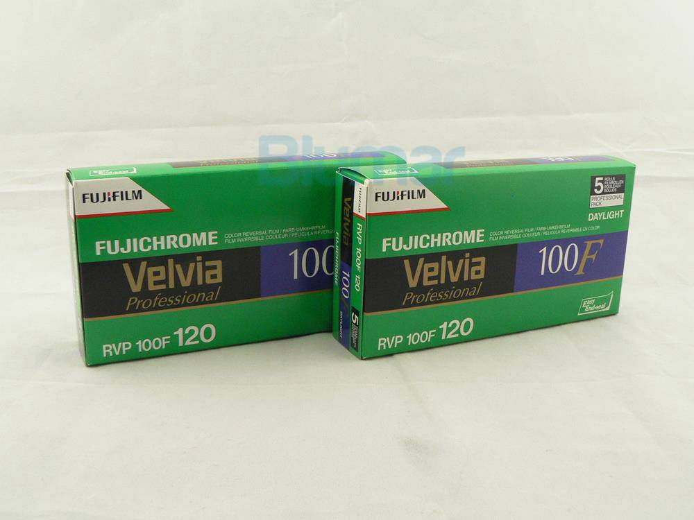 10x Fuji VELVIA 100F 120 Medium Format COLOR SLIDE FILM expiry 32014
