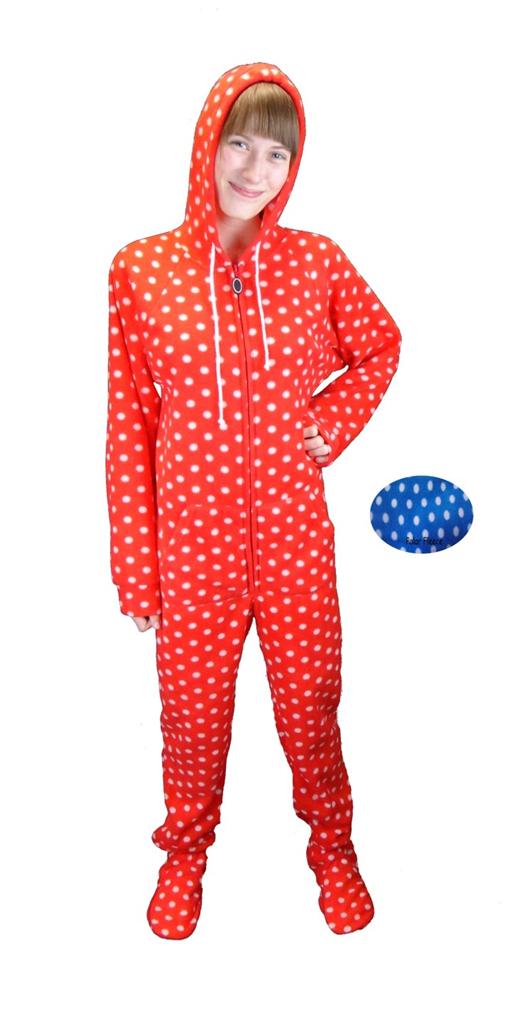 Onesie Pajamas Adult Womens Footed Hooded Jumpsuit Winter Sleepwear
