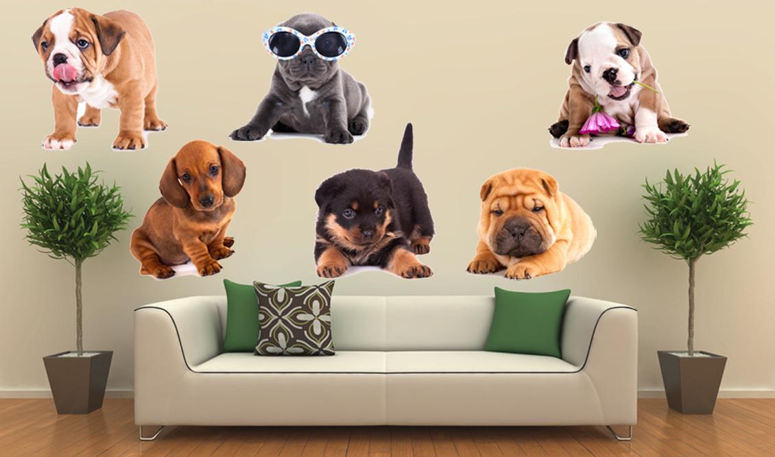 Dog Puppy Baby Infant Set Big Mural Wall Stickers Room Decals Dog Print