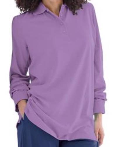 womens plus size long sleeve polo