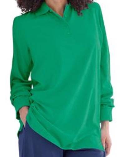 womens plus size long sleeve polo