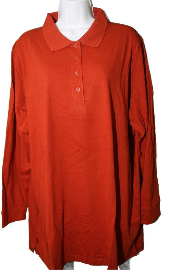 womens plus size long sleeve polo