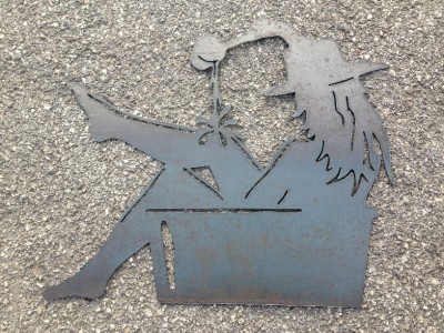 Cowgirl in Bath Western Theme Metal Wall Art Plaque Home ...