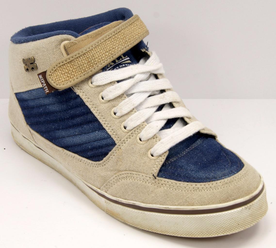 IPath Fred Gall Distressed Denim/Hemp Skate Shoes Hi Top Sneakers Men's