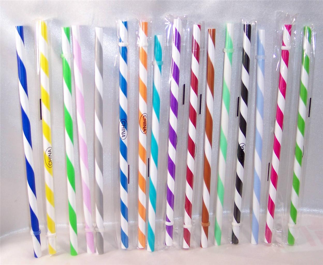 2 Options 9" SWIRLY STRAWS **AND/OR** Matching GROMMETS, 16 Colors