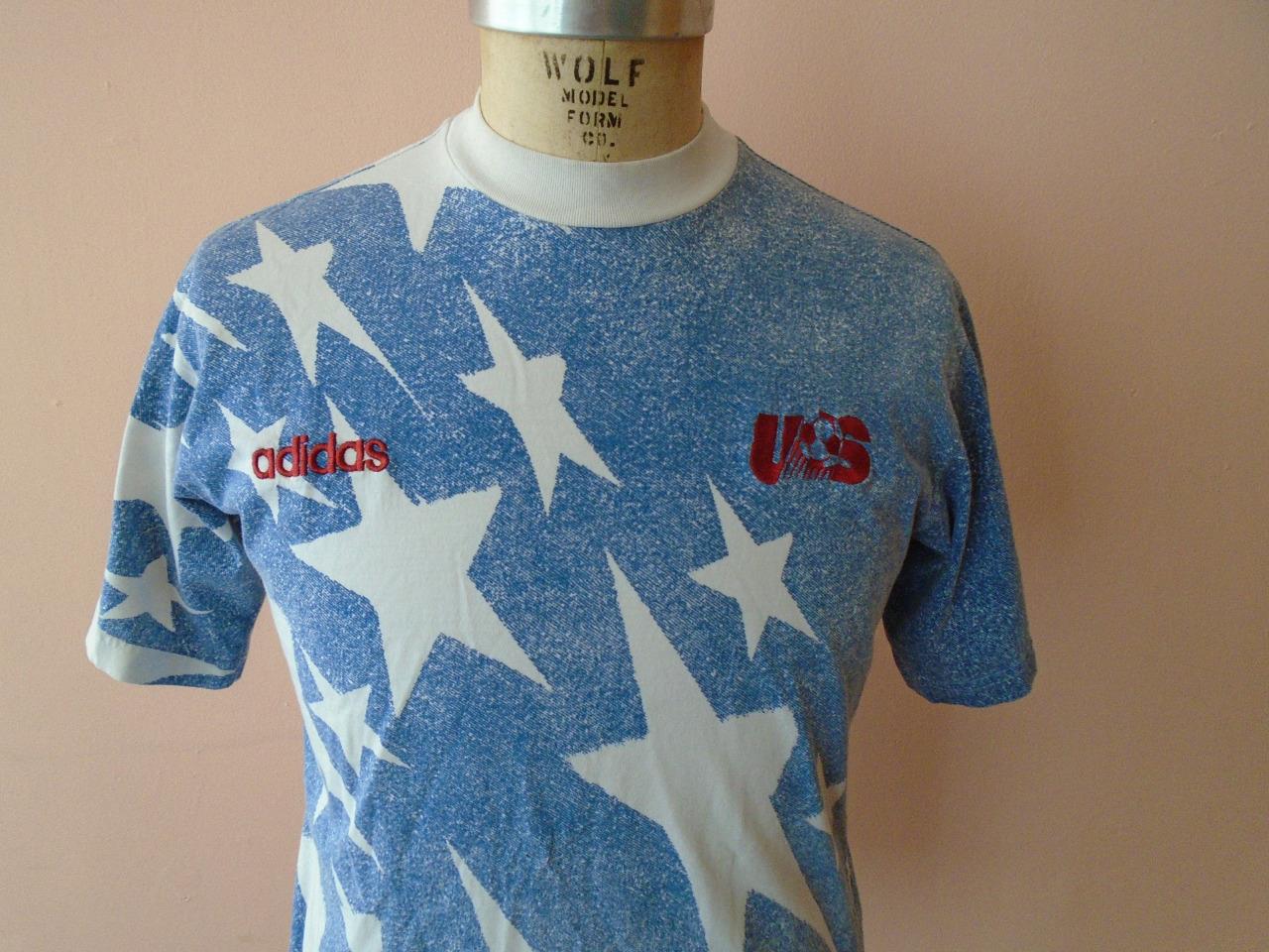 VTG Adidas 1994 USA Men's Soccer Team Jersey/Shirt L World Cup Star Graphic - Picture 1 of 1