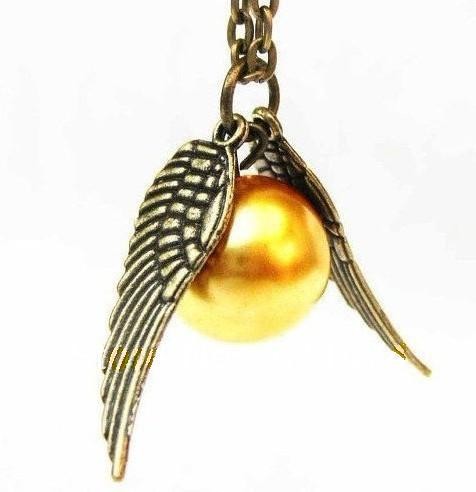 NEW Harry Potter Golden Snitch Hogwarts Quidditch Winged Necklace - Picture 1 of 1