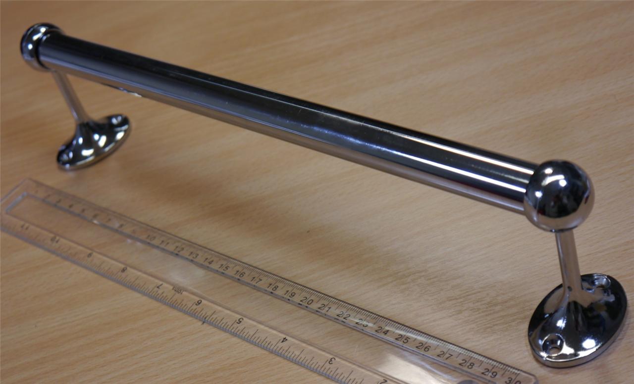 Adjustable Tie, Belt, Towel Rail 610mm x 19mm & End Brackets Brass