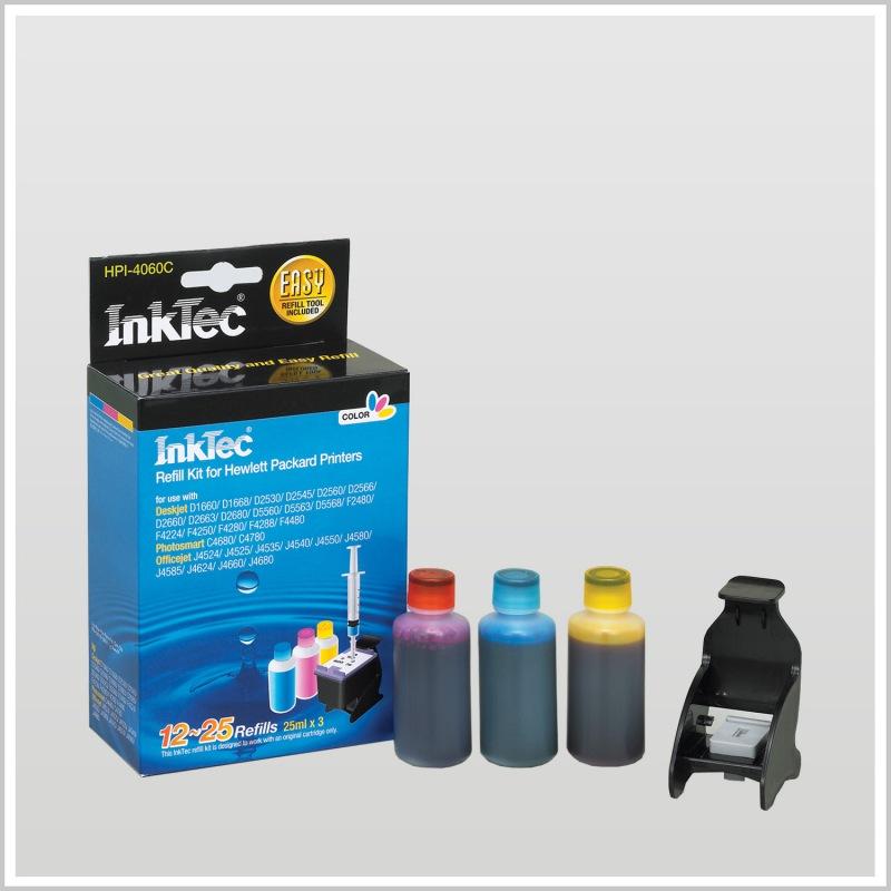 Inktec Color Refill Kit for HP 60 & 901 Color Inkjet Cartridges (HPI
