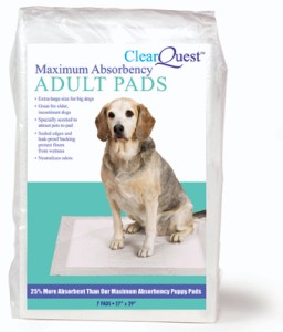 ClearQuest 27x29 ADULT Dog Training Pads MAX ASORB 14ct