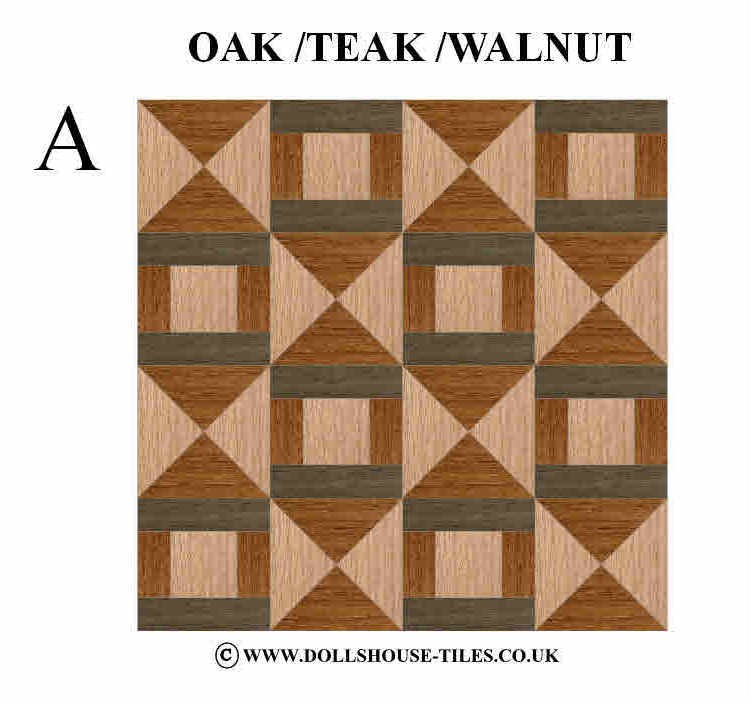 Dolls house miniatures estampe parquet miniature tomettes truwood WB9