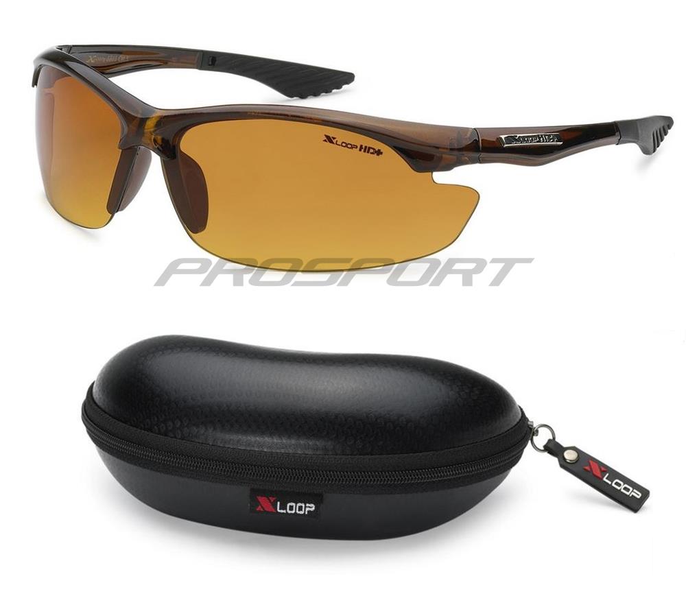 Xloop HD Sunglasses Brown Lens Golfing Tennis Sports Driving Cycling