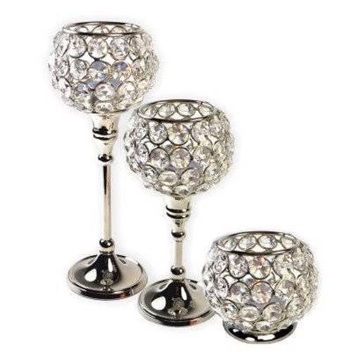 Crystal Goblet Globe Tealight Votive Candle Holder Home Decoration