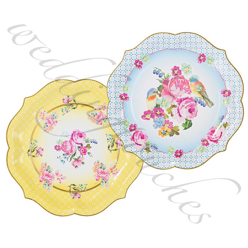 New Luxury Paper Plates Vintage Style Tea Party Plates Tea Party