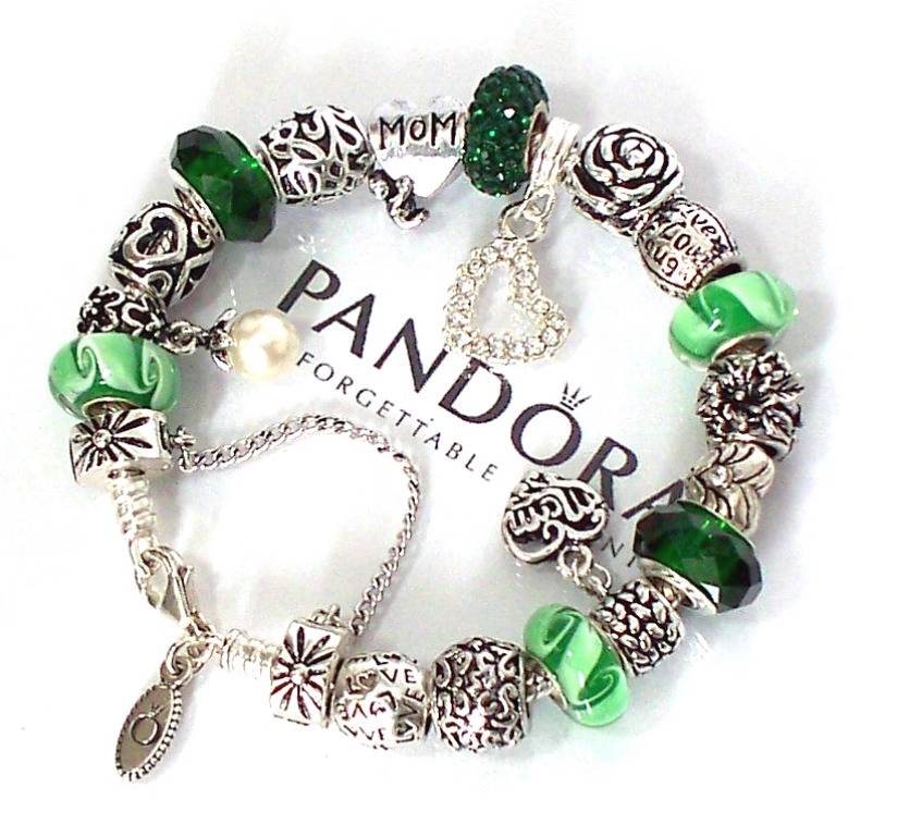 Authentic Pandora Silver Charm Bracelet Mothers Day Love Mom Heart
